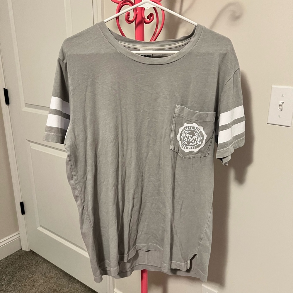 PINK Victoria's Secret Gray Short Sleeve Tee